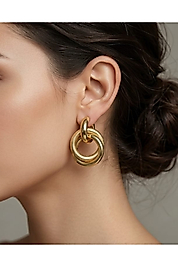 Trend ve Modern İç İçe Geçmeli Küpe