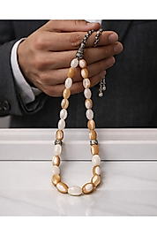 Arpa Kesim Doğal Taşlı Tesbih – El Yapımı Klasik Özel Tasarım