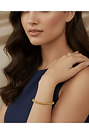 Çelik Gold Tırtıklı Kelepçe Bileklik