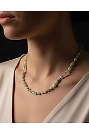 Sakinleştirici Yeşil Anjelit Doğal Taş Kolye