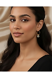 Gold görünümlü gülen yüz küpe