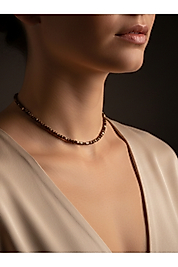 Hematit Doğal Taş Minimal Boncuk Kolye – El Yapımı Kadın Kolyesi