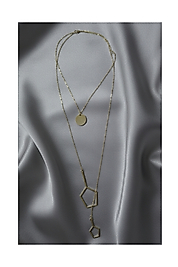 Altın Rengi Geometrik Kolye