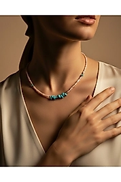 Turkuaz Mercan Doğal Taş Kolye