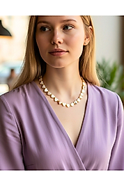 Doğal Taş Kalp Kesimli Kolye