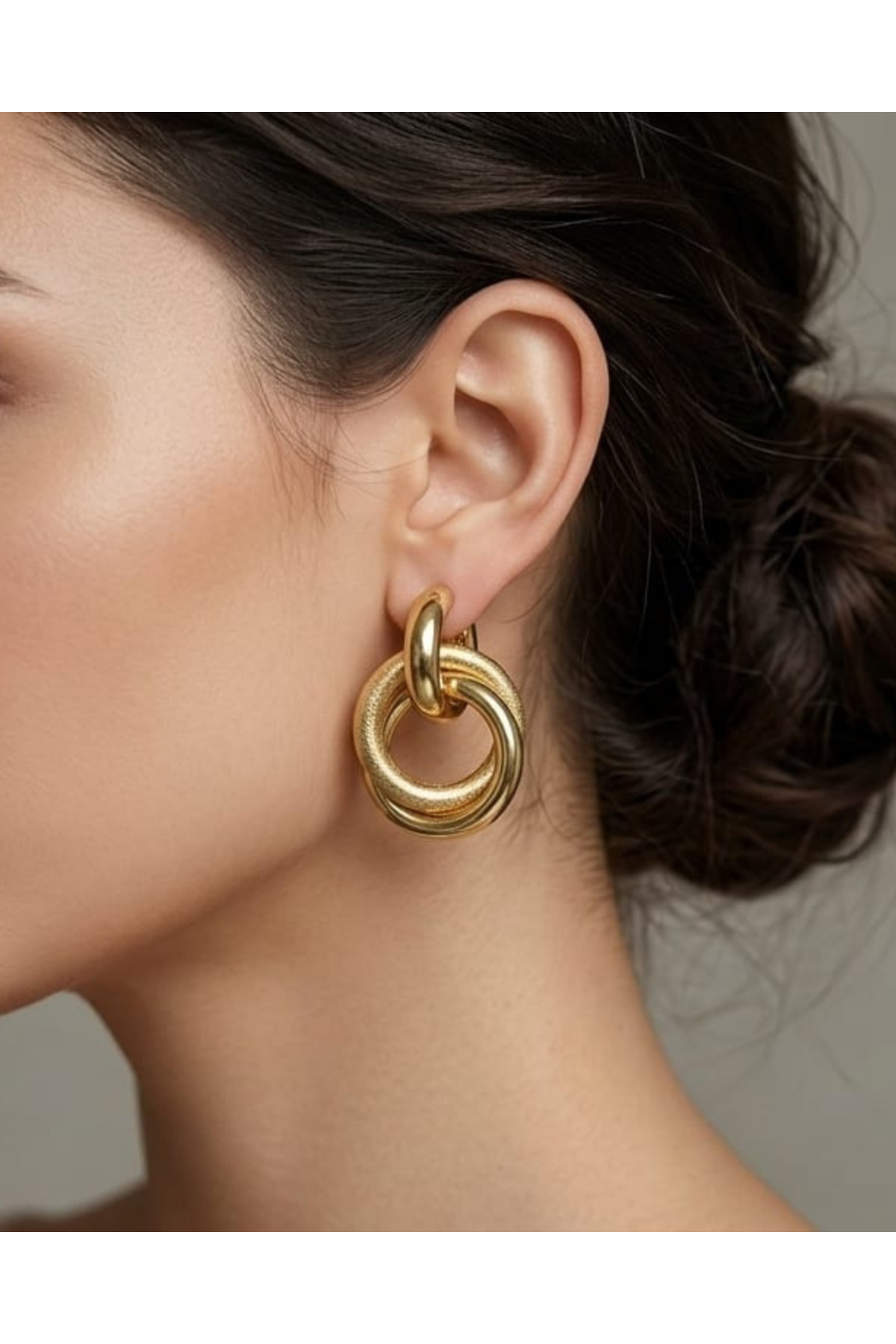 Trend ve Modern İç İçe Geçmeli Küpe