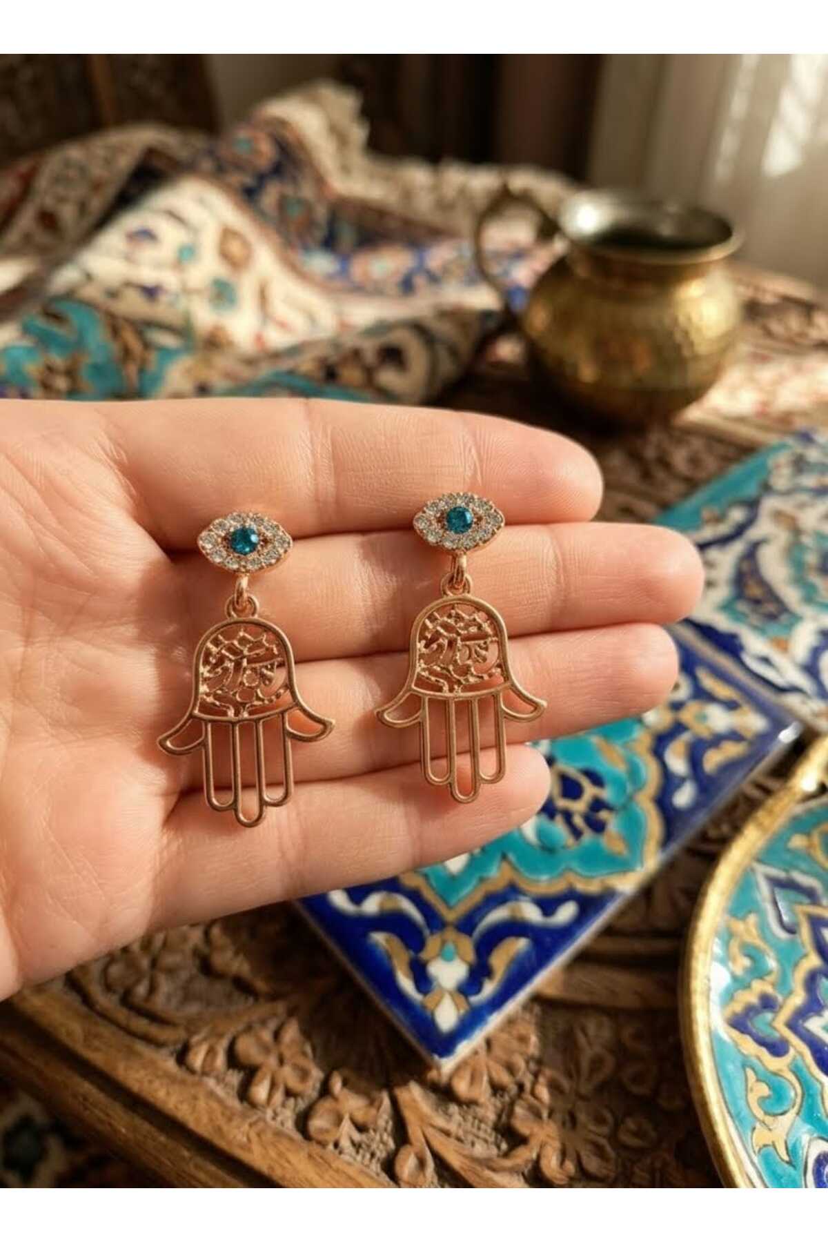 Fatma Ananın Eli Rose küpe