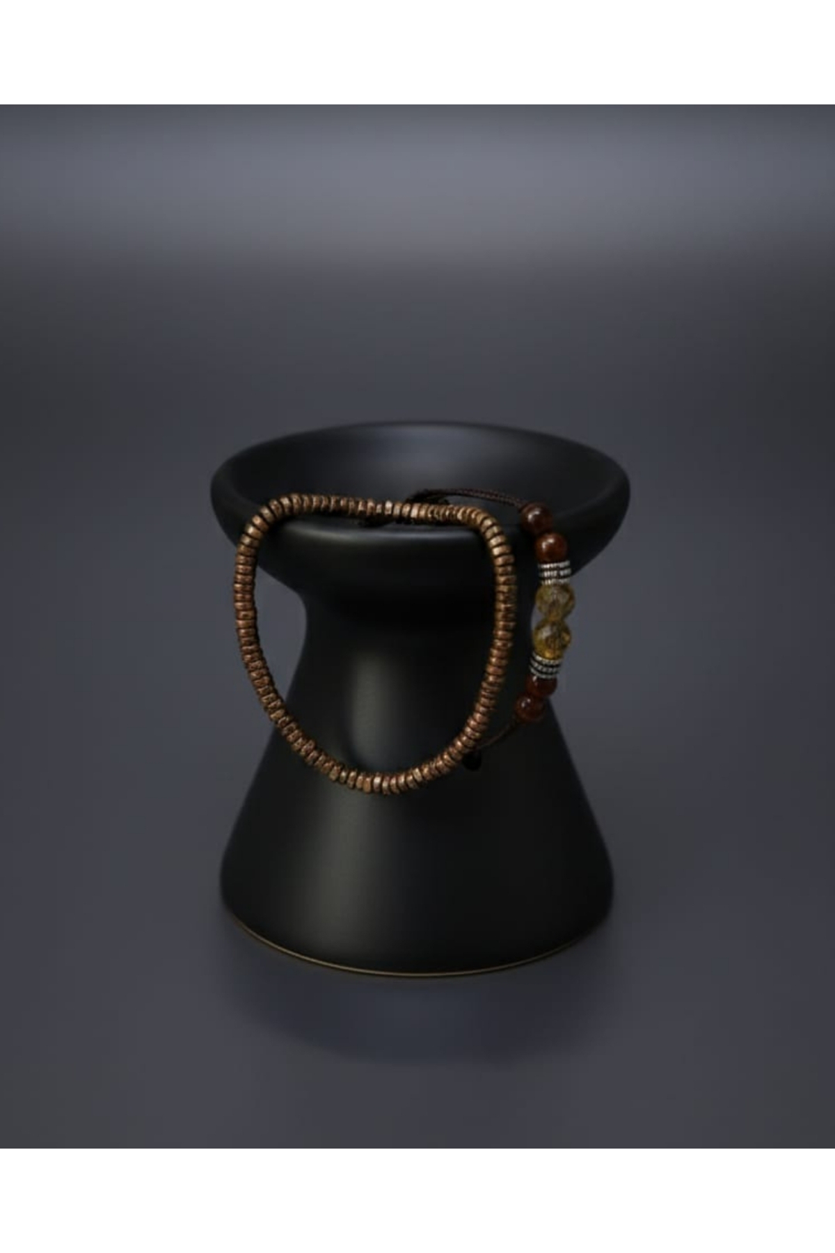 Doğal Sitrin ve Hematit Taşlı Erkek Bileklik Seti – 2’li Kombin