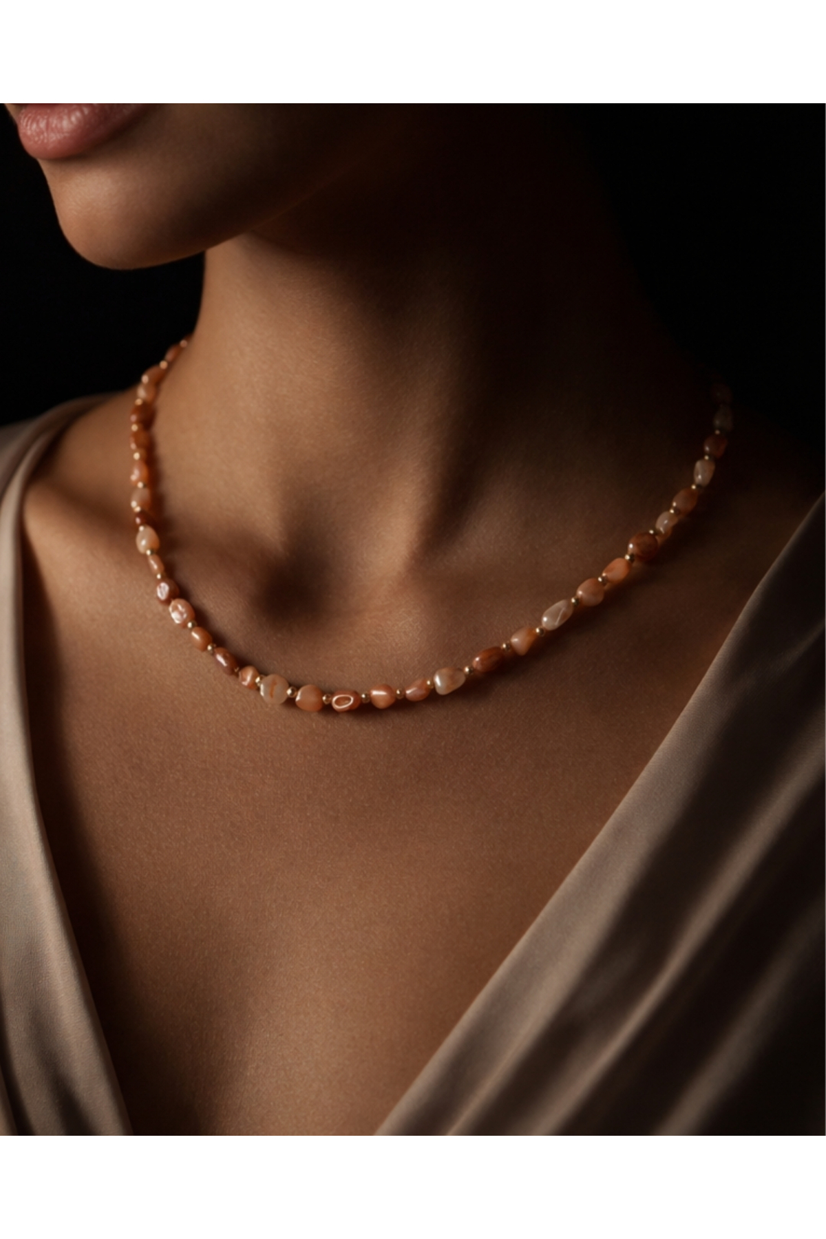 Doğal Akik Taşı Kadın Kolye