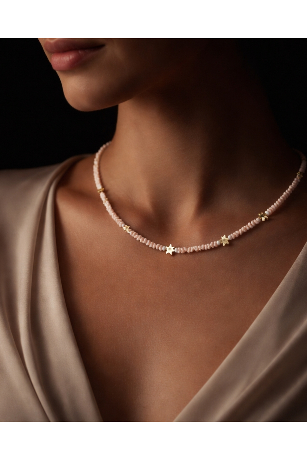 El Yapımı Doğal Taş Boncuk Kolye