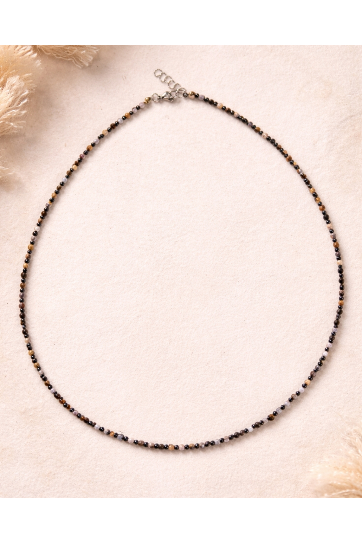 Doğal Taş Boncuklu Minimal Kadın Kolye