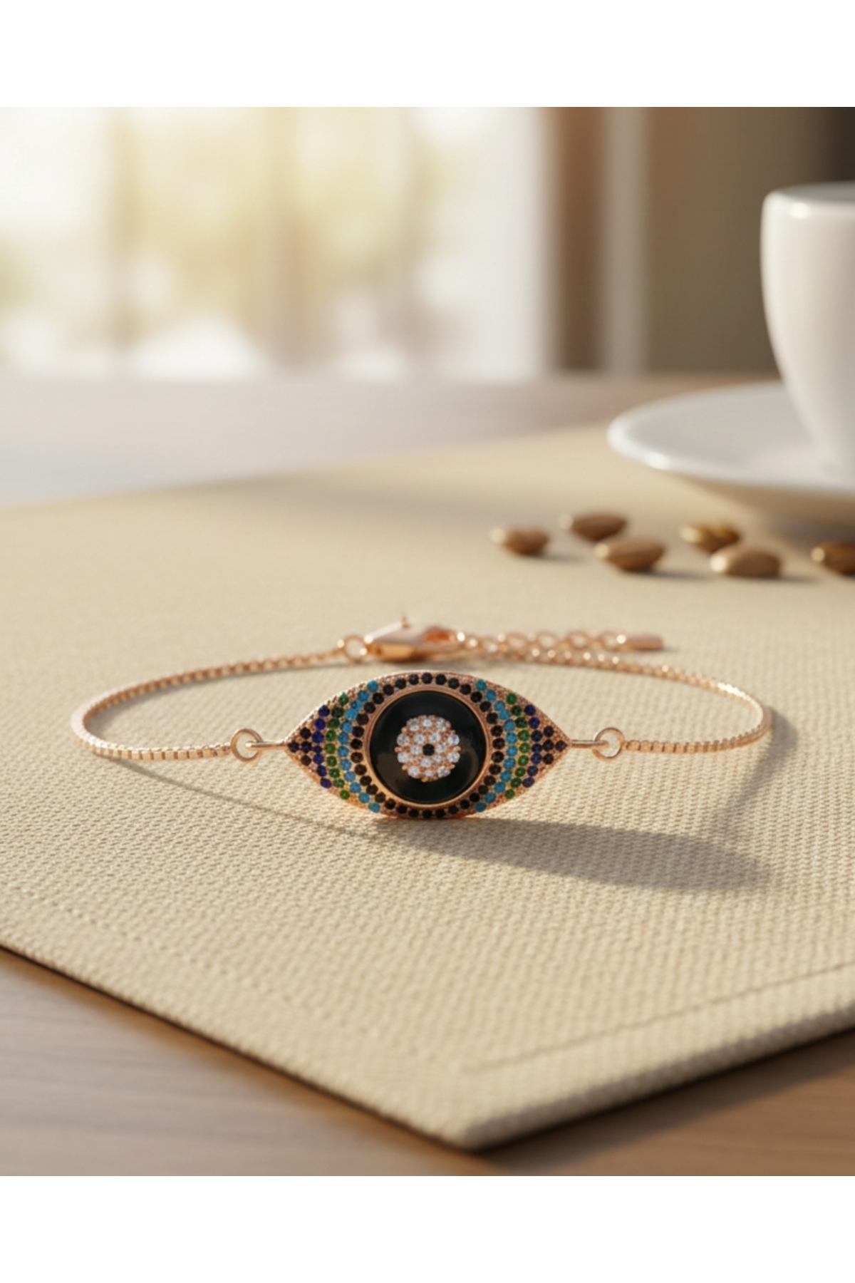 Nazar Göz Zirkon Taşlı Kadın Bileklik