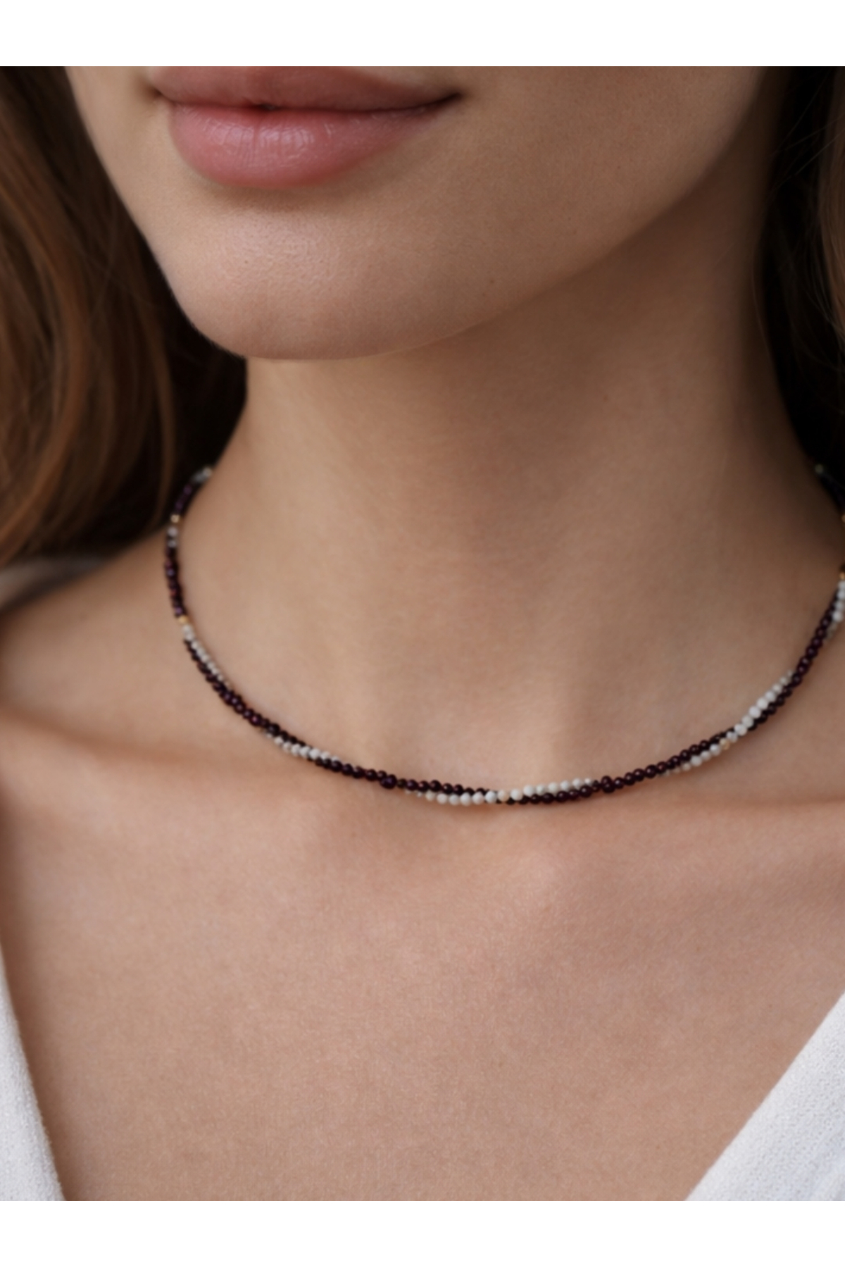 Minimal Doğal Taş Boncuk Kolye