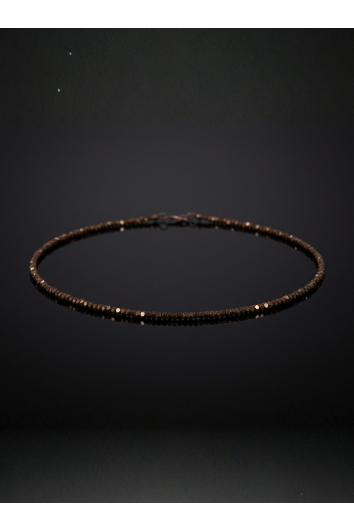 Hematit Doğal Taş Minimal Boncuk Kolye – El Yapımı Kadın Kolyesi