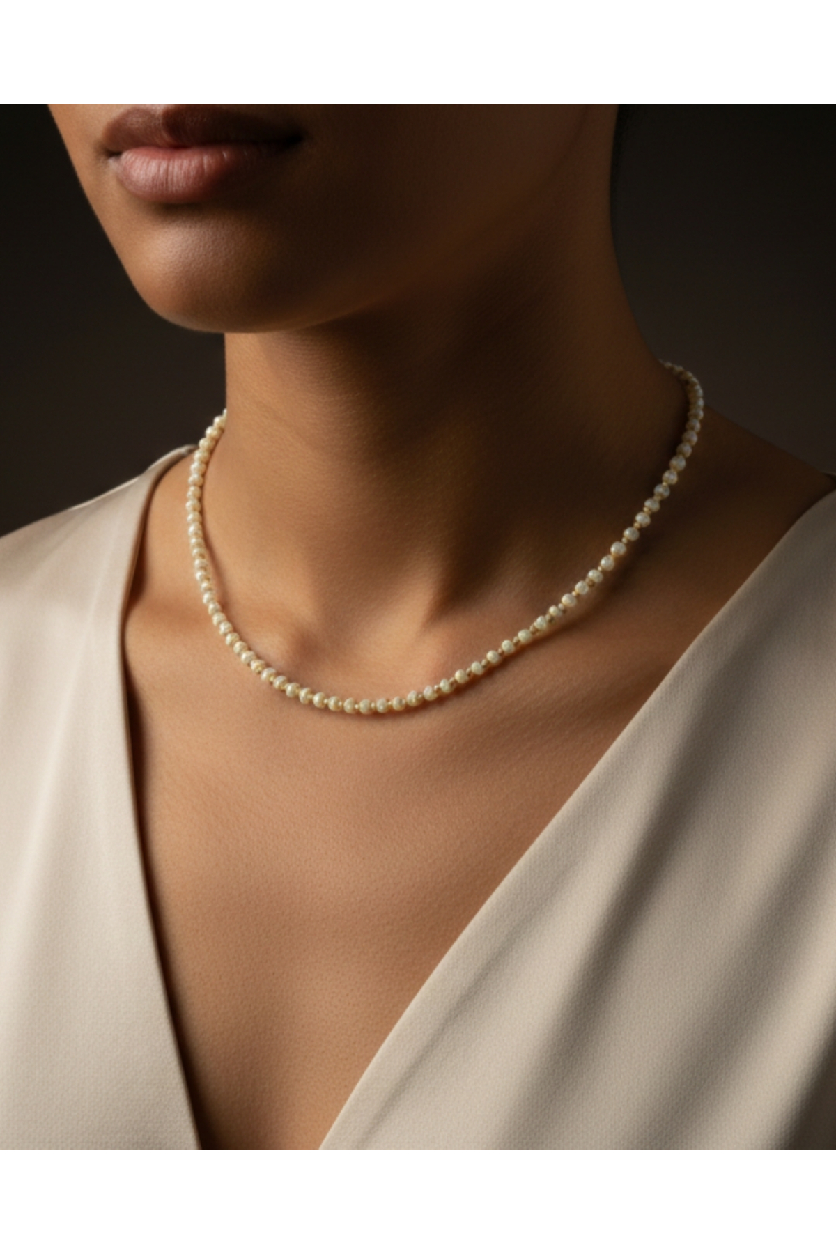 Minimal Boncuklu Taşlı Kolye