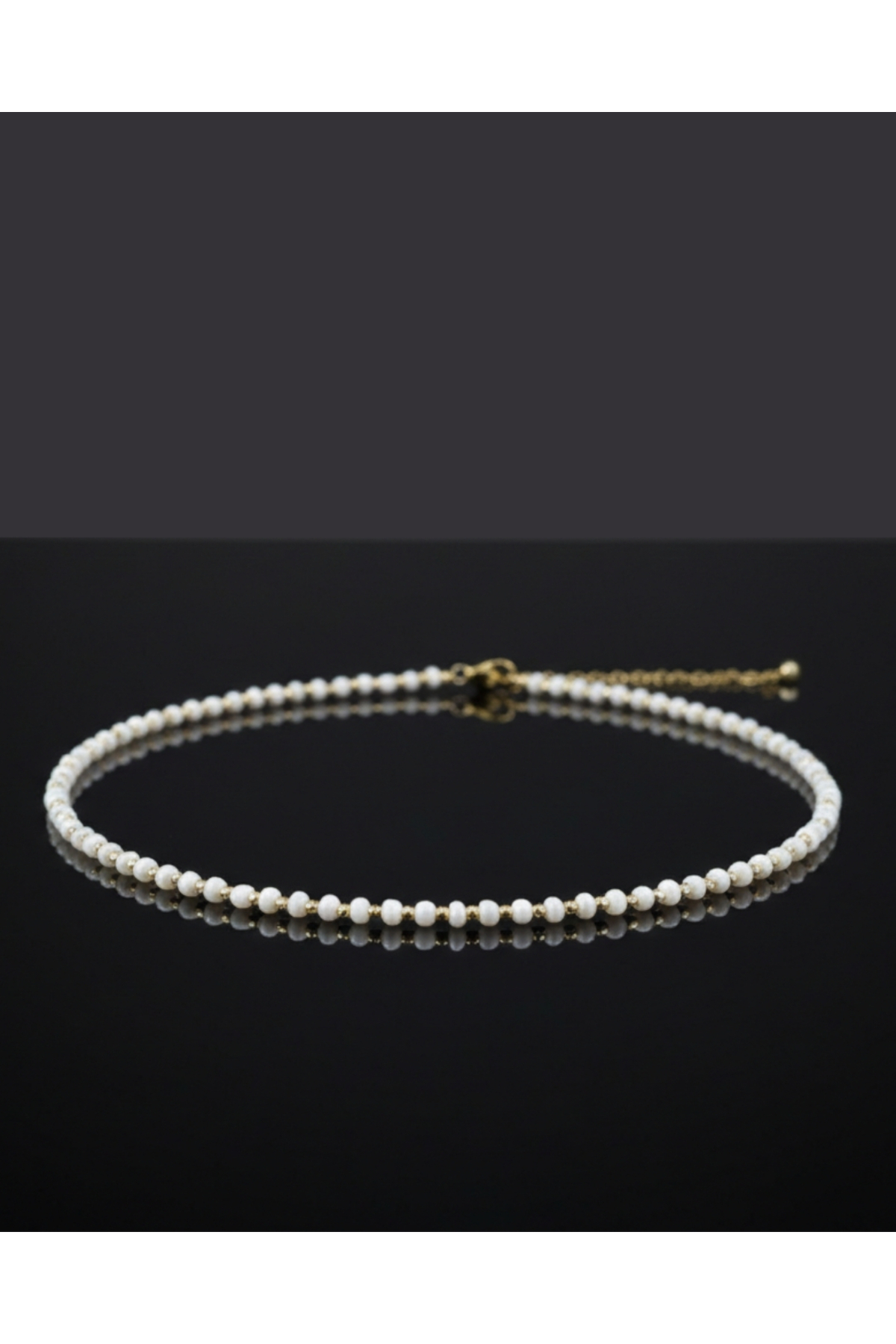 Minimal Boncuklu Taşlı Kolye