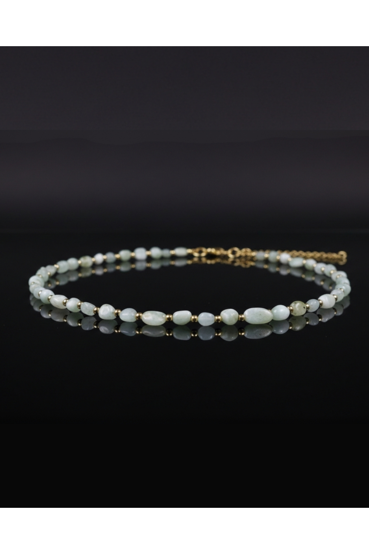 Sakinleştirici Yeşil Anjelit Doğal Taş Kolye