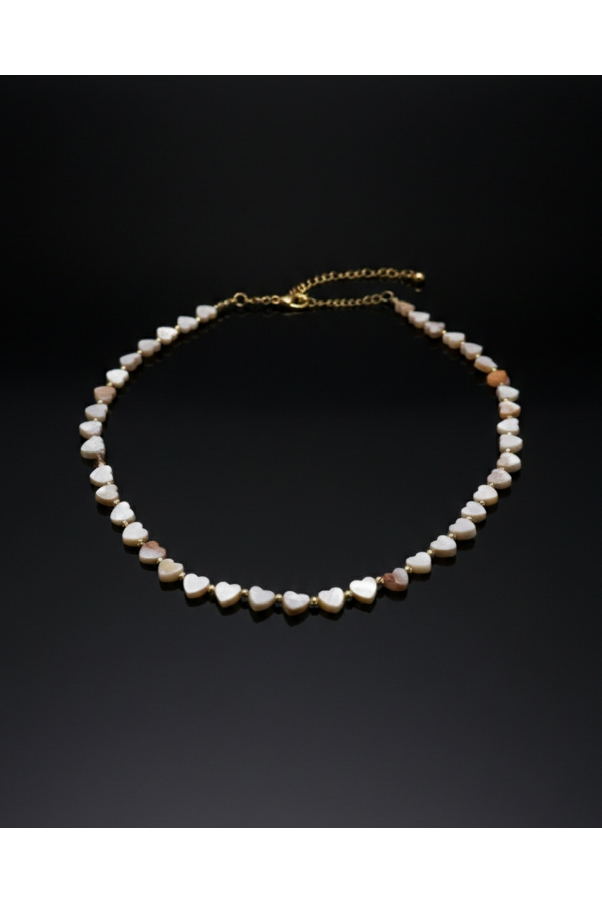 Doğal Taş Kalp Kesimli Kolye