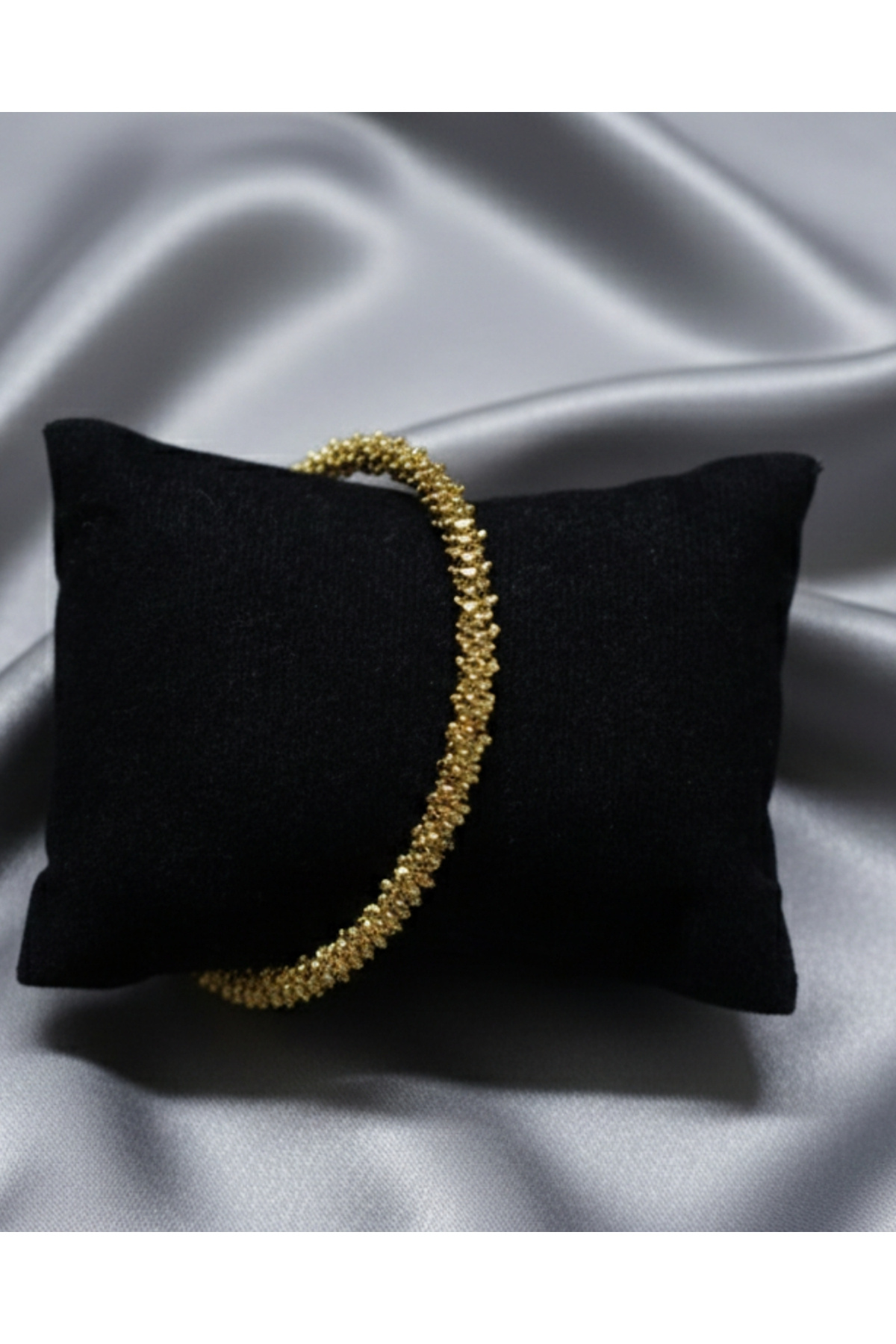 Çelik Gold Tırtıklı Kelepçe Bileklik