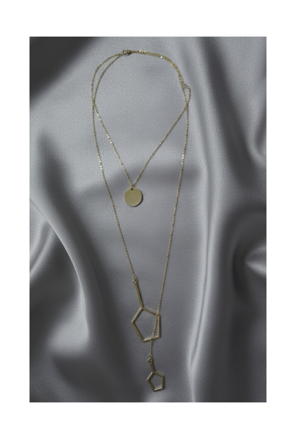 Altın Rengi Geometrik Kolye
