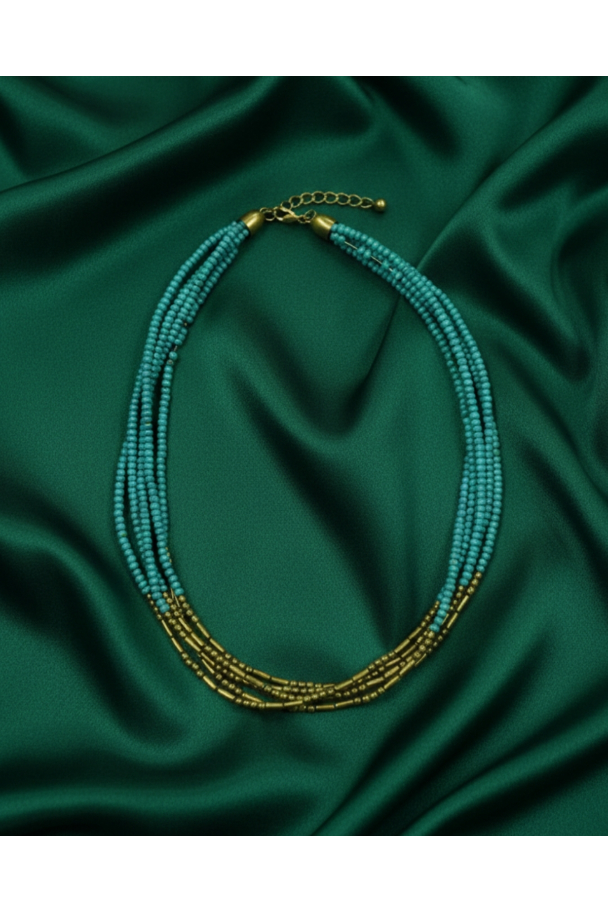 El Yapımı Turkuaz boncuklu kolye